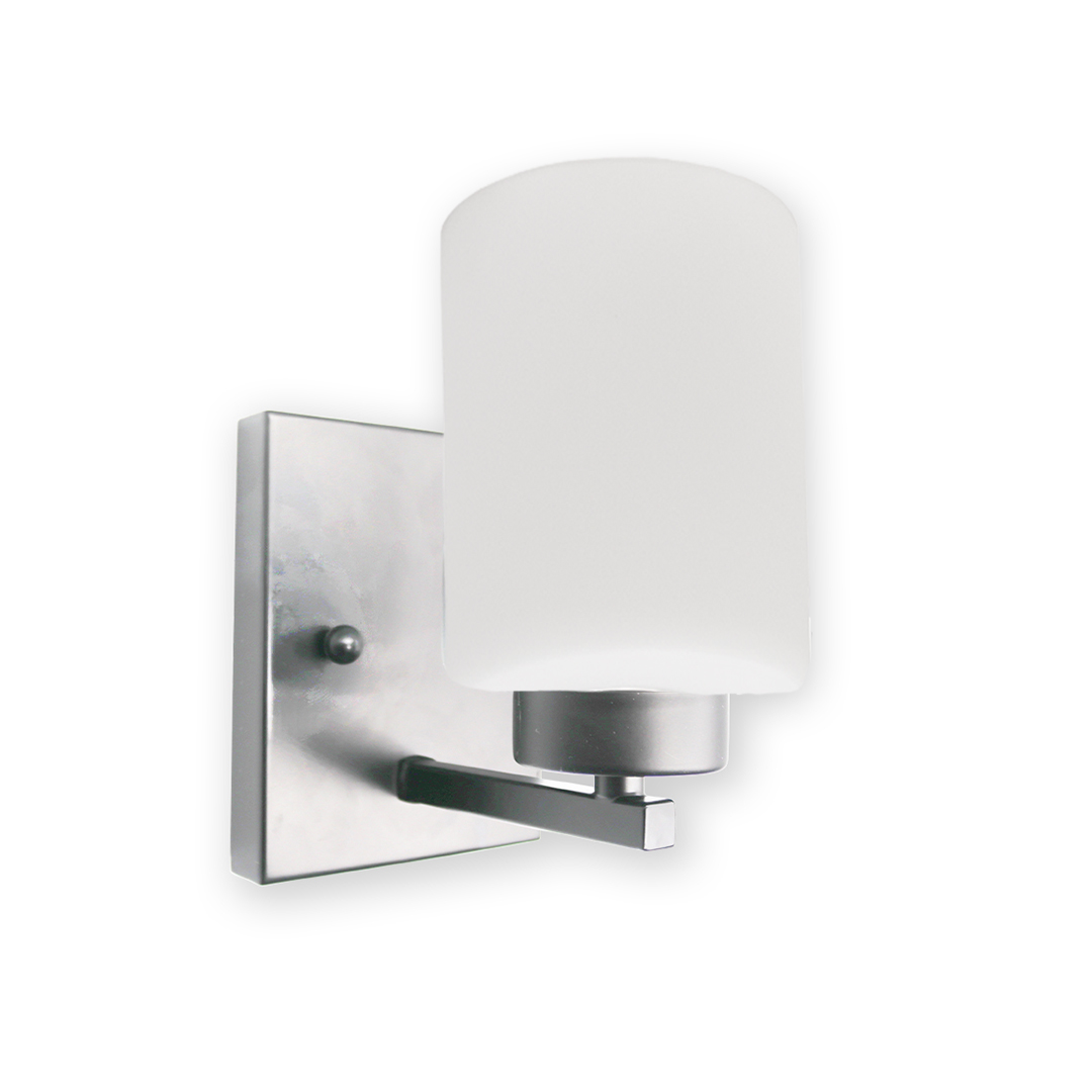 1-Light White Glass Sconce - Classic Vanities