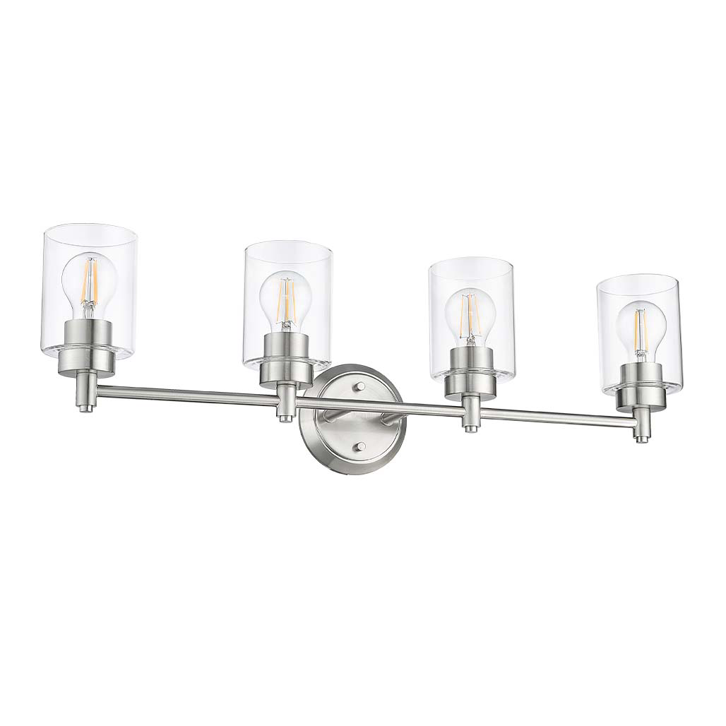 Mincio 4-Light Clear Glass Vanity - Minimalist Vanities