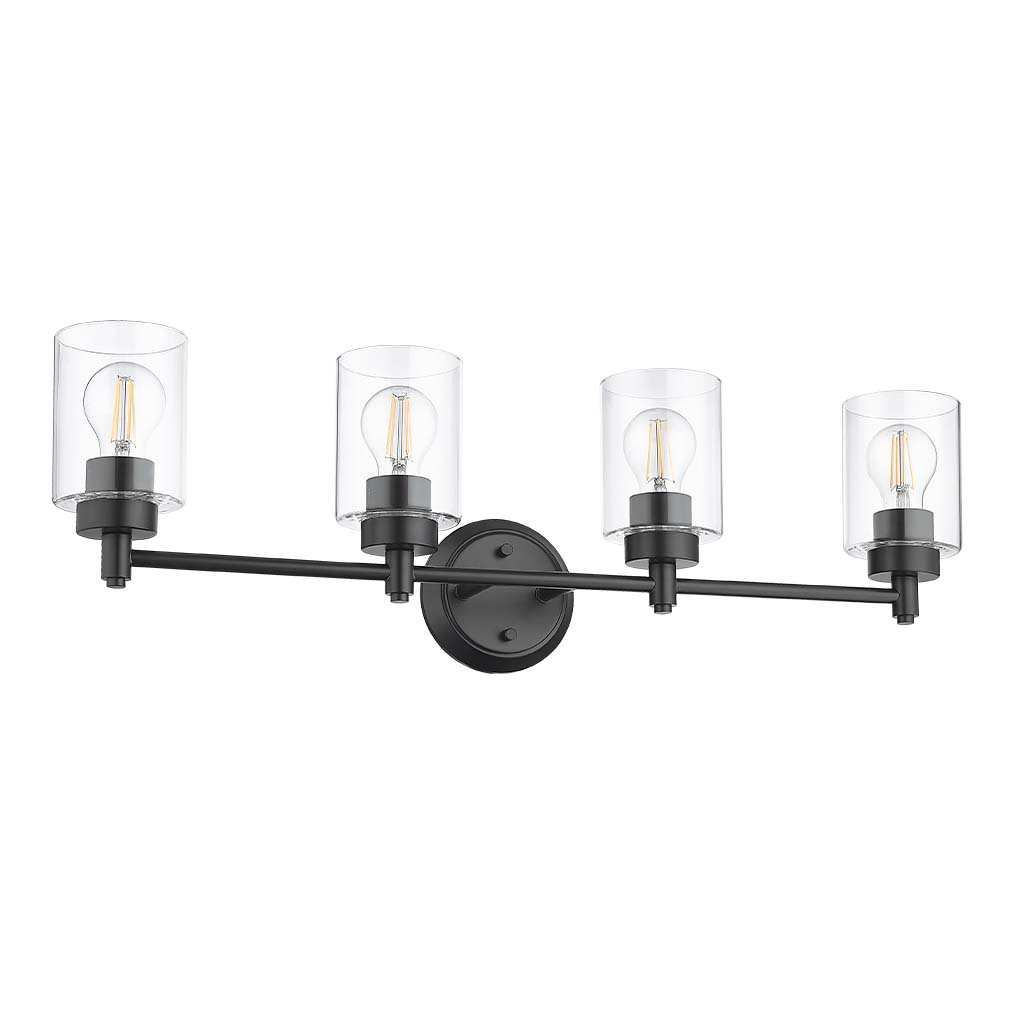 Mincio 4-Light Clear Glass Vanity - Minimalist Vanities
