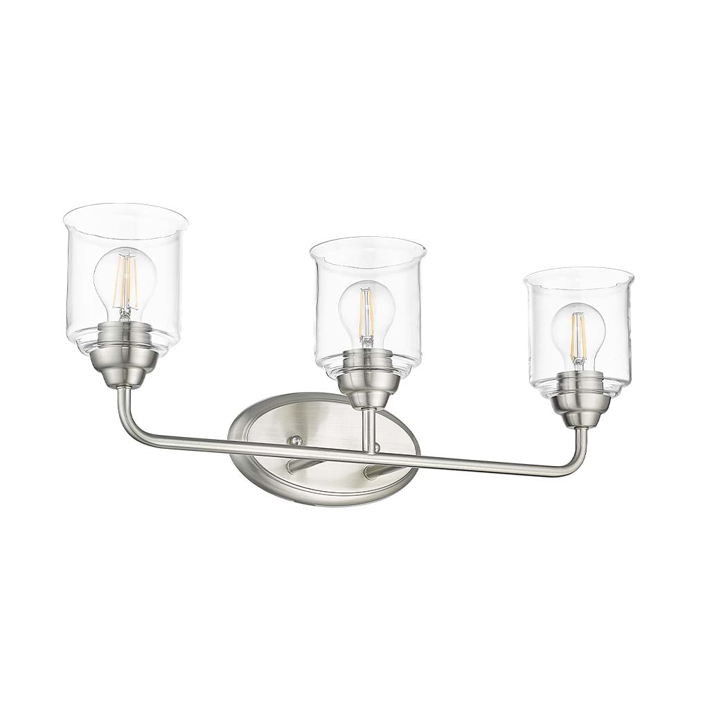 Acheron 3-Light Clear Glass Vanity - Sleek Vanities