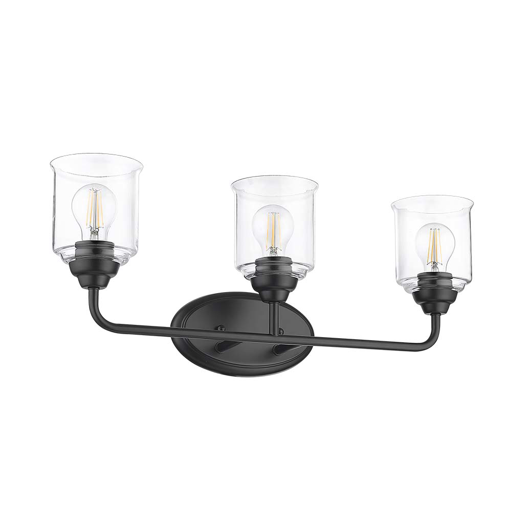 Acheron 3-Light Clear Glass Vanity - Sleek Vanities