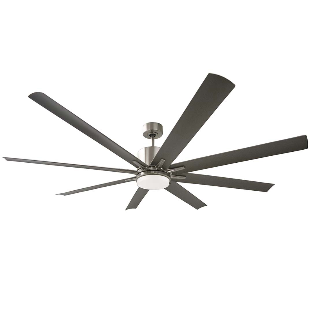 Metro Damp Patio Fan Silver ABS Blades 20W LED 3K,4K,5K - Contemporary Outdoor Fans in Brushed Nickel