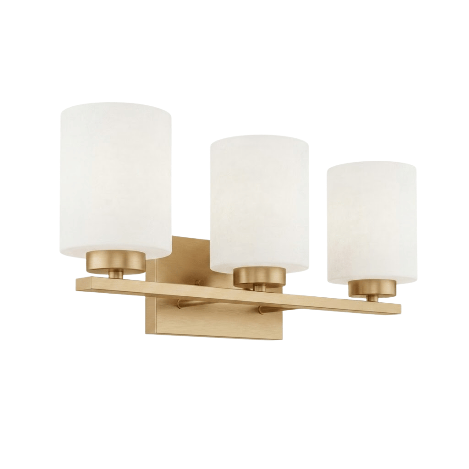 3-Light White Glass Vanity - Bold Vanities