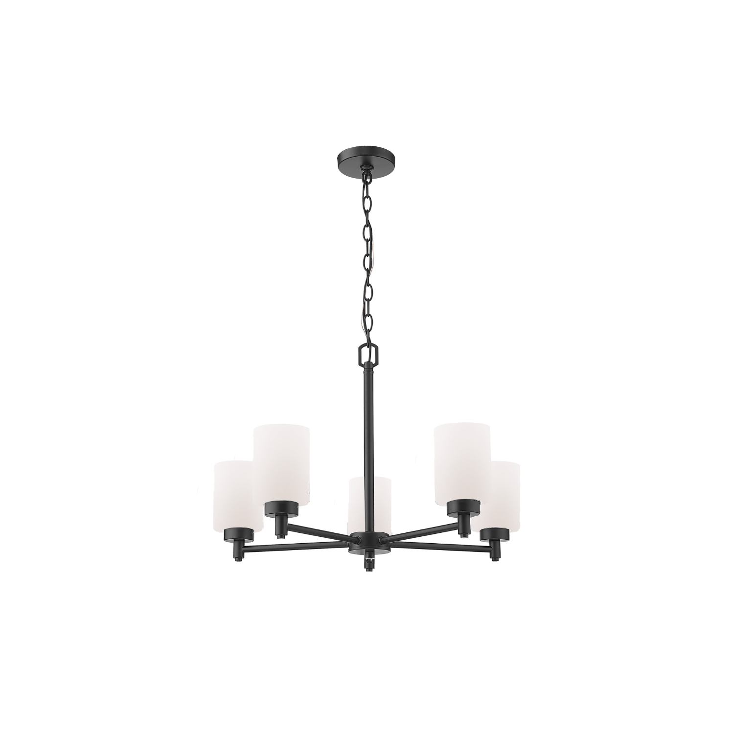 Mincio 5-Light White Glass Chandelier - MB