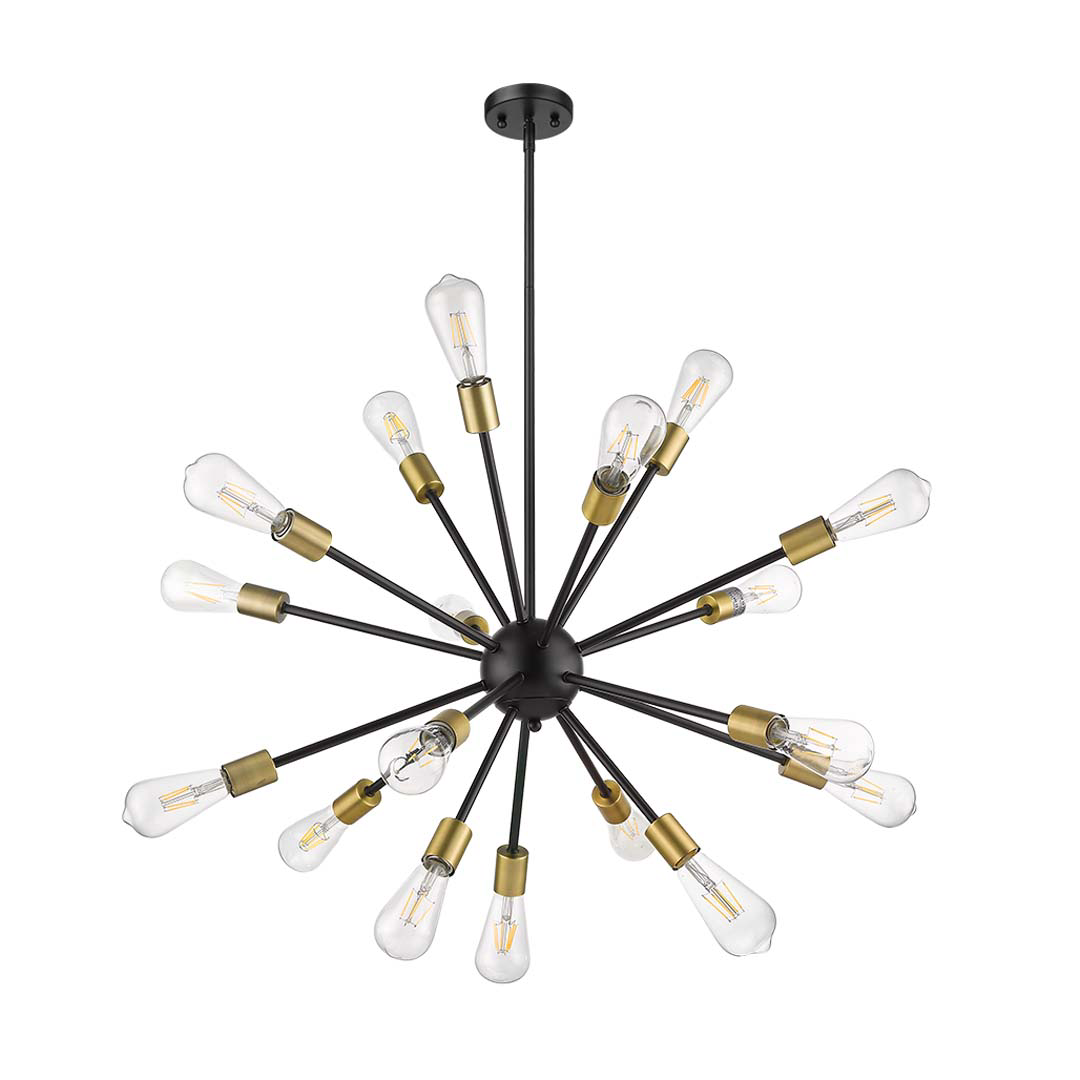 18-Light Odyssey Chandelier - Matte Black/Matte Gold - High-Design Chandeliers
