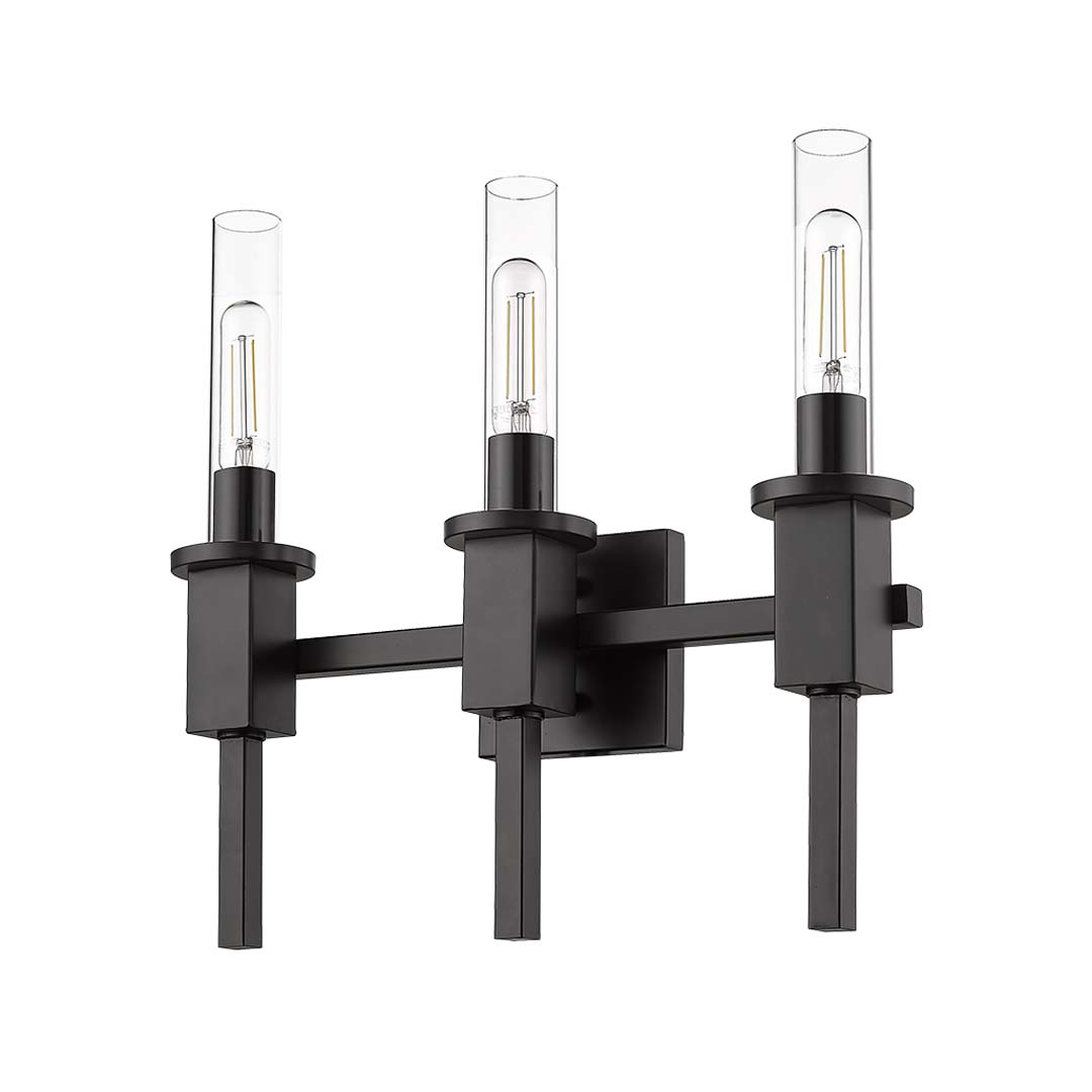 Roma 3-Light Clear Tube Glass Vanity - T10 8.5W LED 4K Lamps Included - High-Design Vanities
