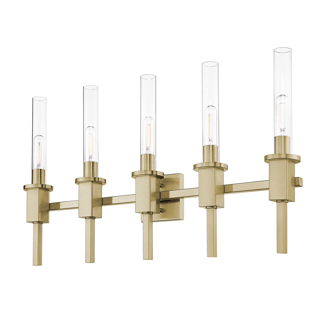 Roma 5-Light Clear Tube Glass Vanity - T10 8.5W LED 4K Lamps Included - Functional Vanities