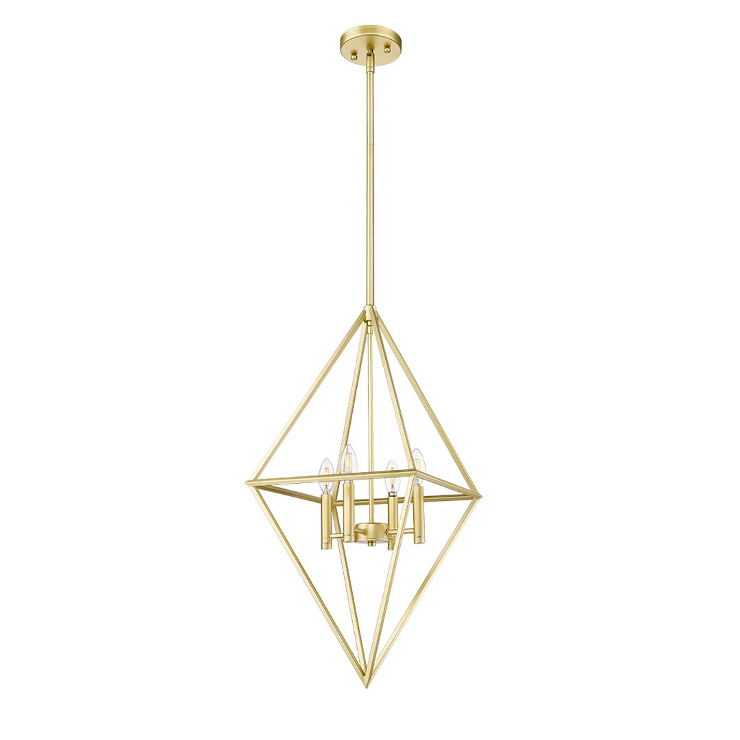 Gomez 4-Light 20" Geometric Triangle Pendant - Statement-Making Pendants