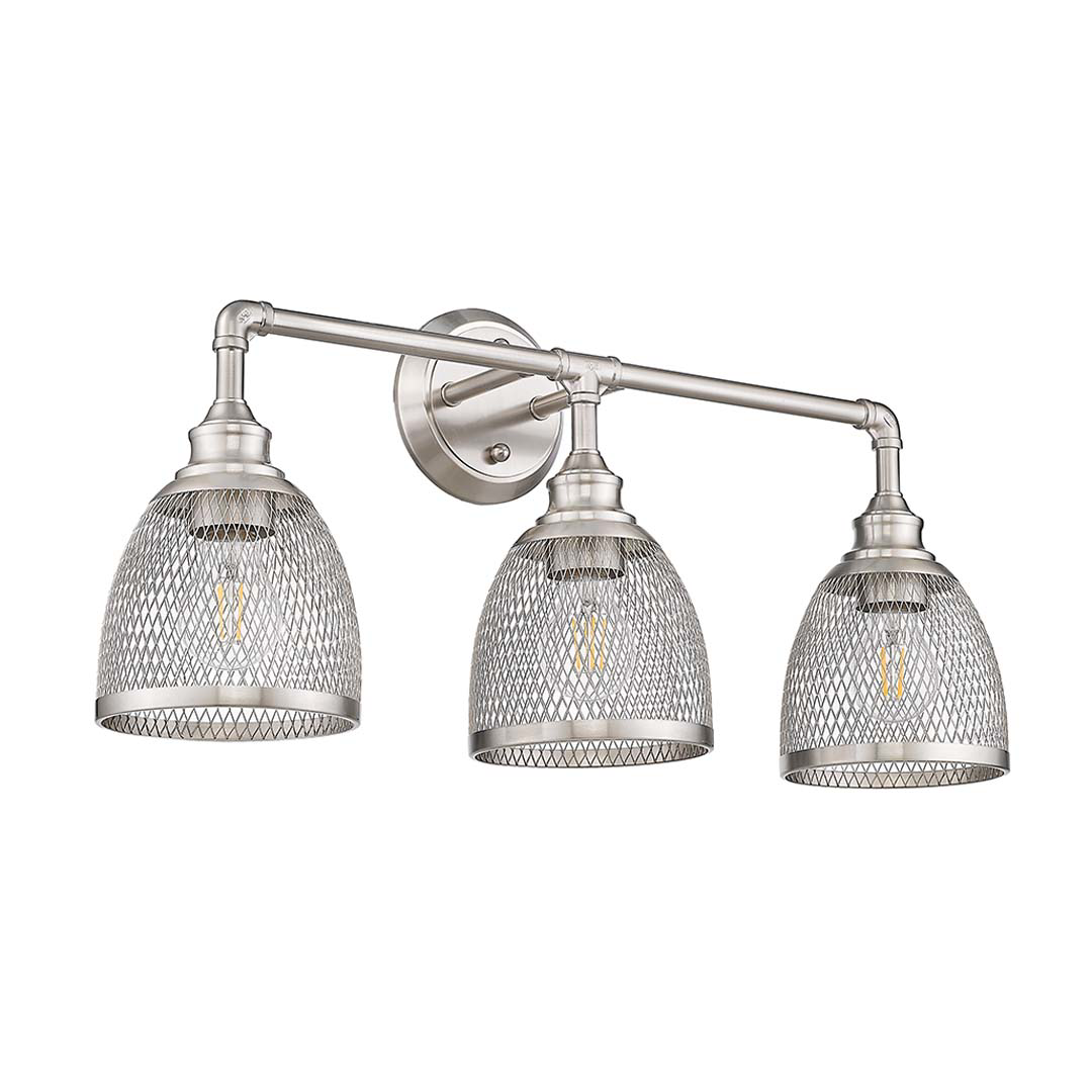 Metal Mesh Shade ONLY for Amara Vanity - Architectural-Inspired Lighting Glass in Brushed Nickel