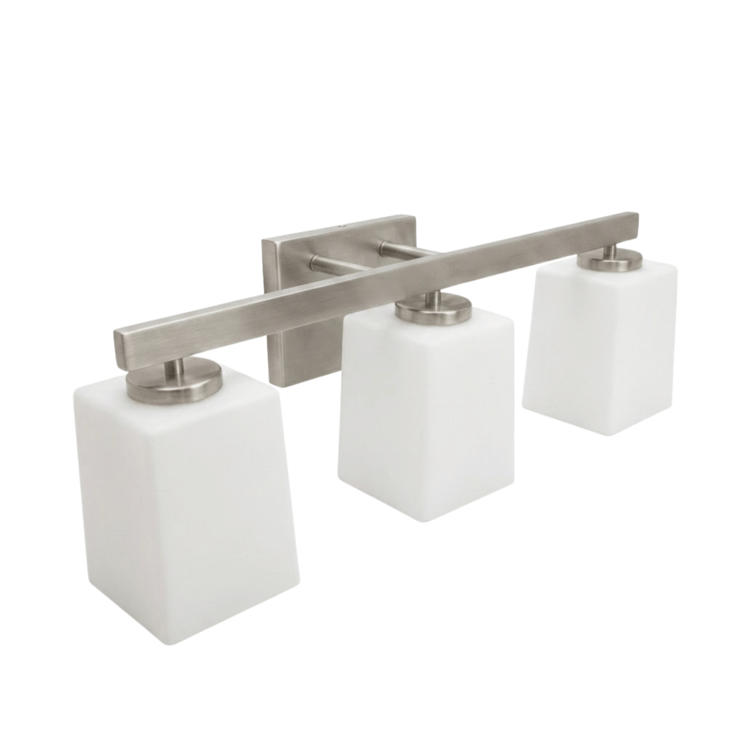 3-Light Vanity - Opal Glass - Refined Pendants in Brushed Nickel
