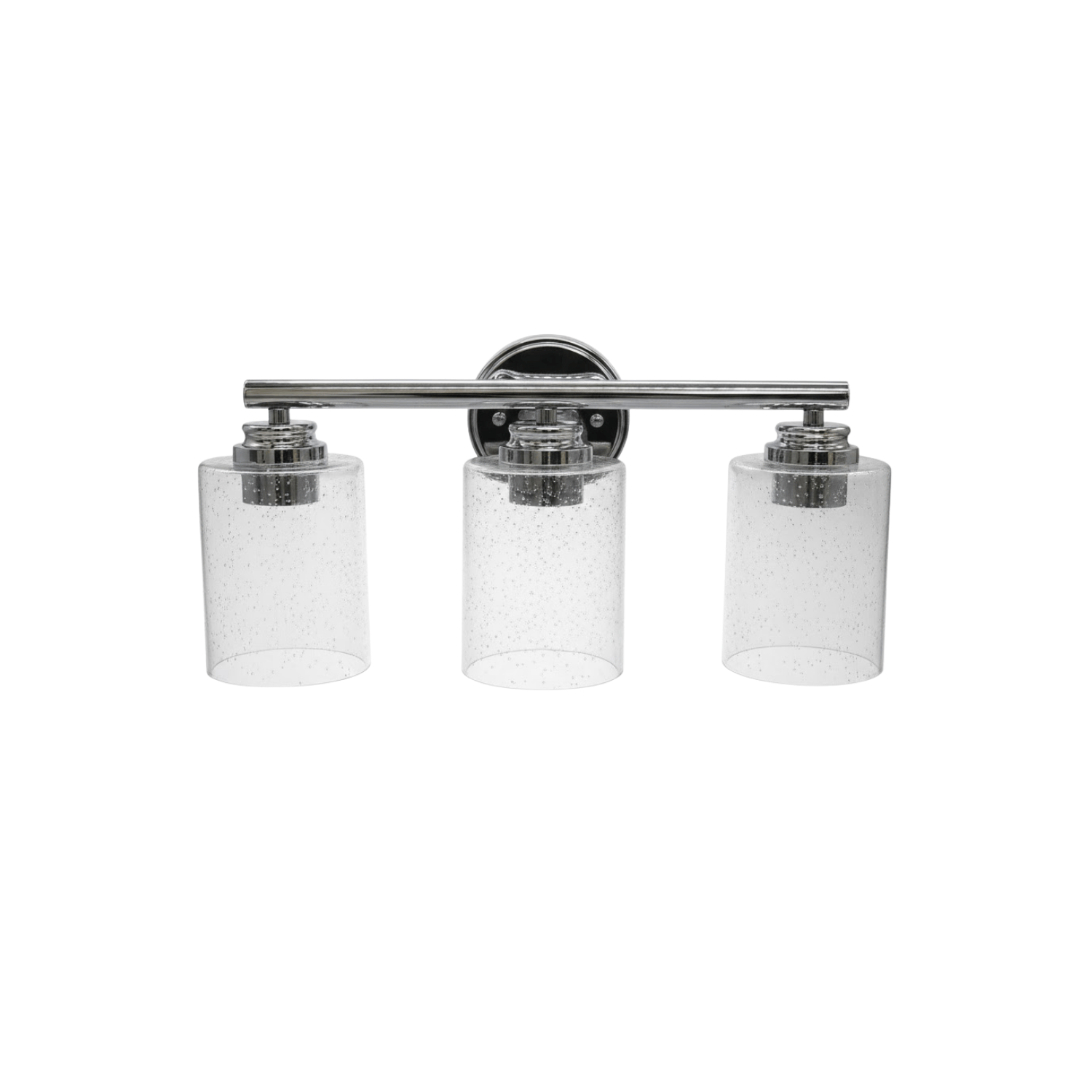 3-Light Vanity - Clear Seeded GlassR - Refined Vanities in Chrome