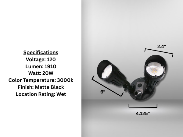 LED-Double Flood-Matte Black-20W 3000K - Architectural-Inspired Flood Lights