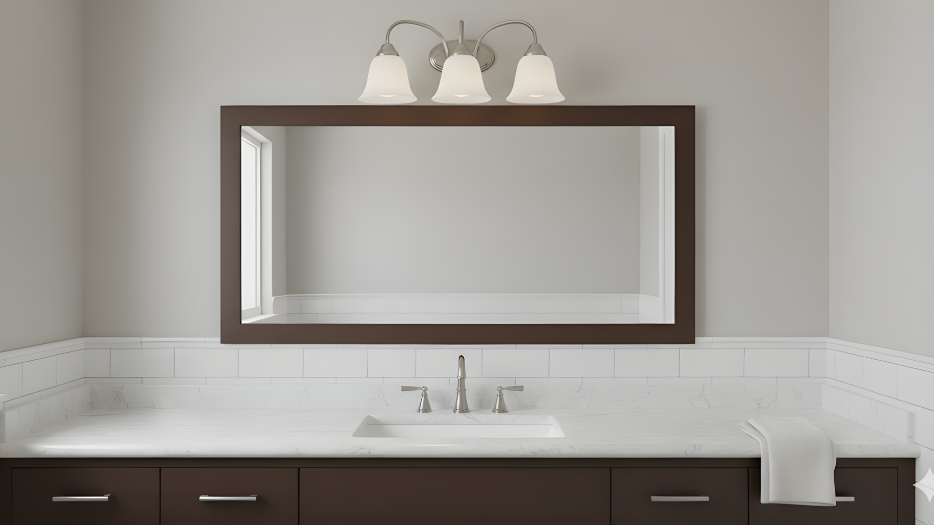 Spider 3-Light White Glass Vanity - Timeless Vanities in Brushed Nickel