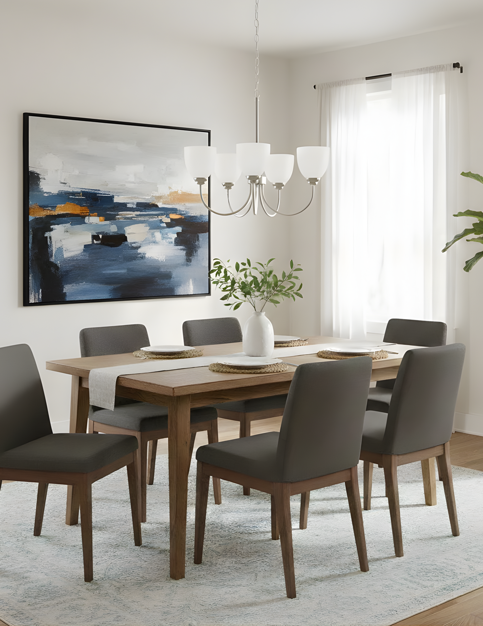 Laredo 5-Light Chandelier - White Glass - Eye-Catching Chandeliers