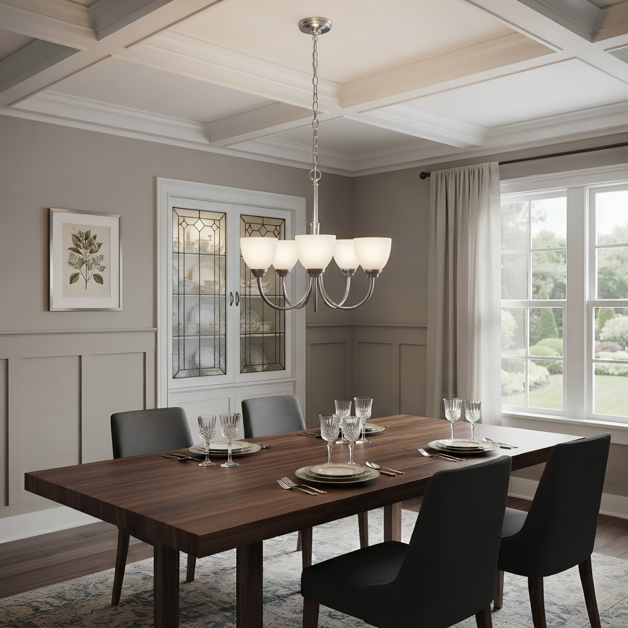 Laredo 5-Light Chandelier - White Glass - Eye-Catching Chandeliers