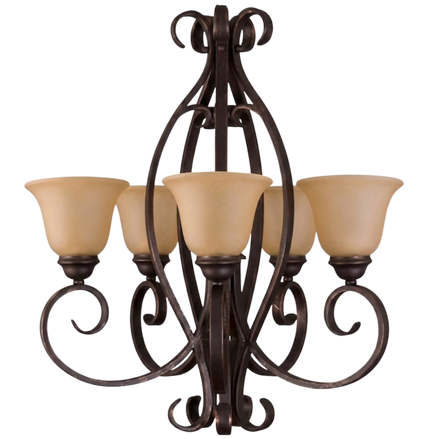 El Paso Series 5-Light Chandelier - Tea Stain Glass - Timeless Chandeliers