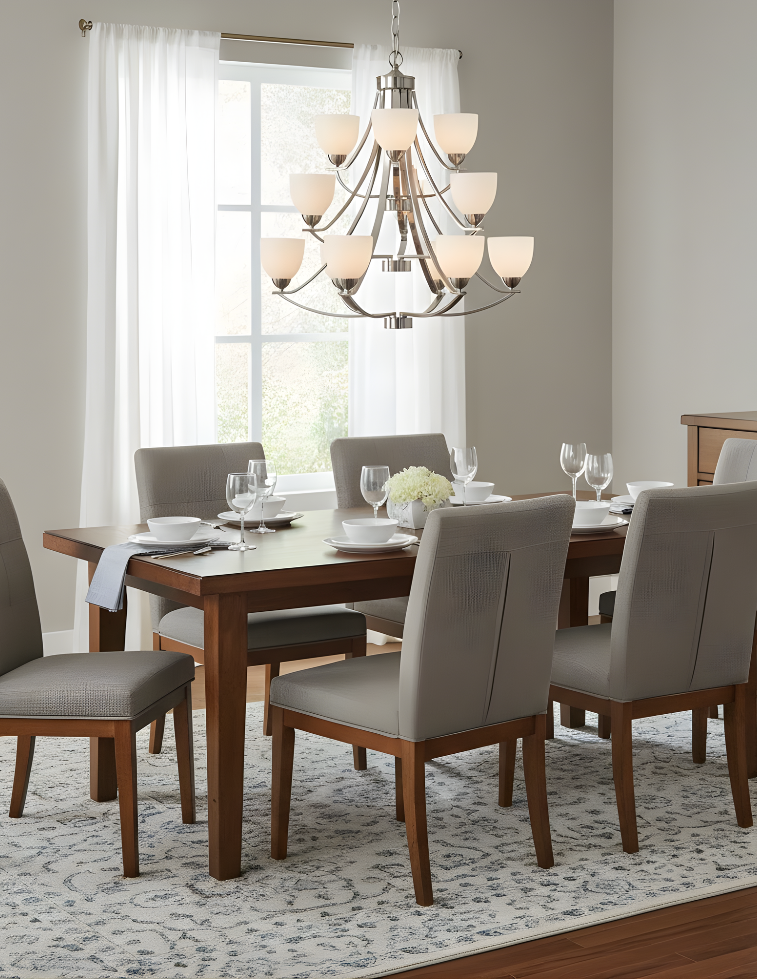Victoria 12-Light Chandelier White Glass - Classic Chandeliers