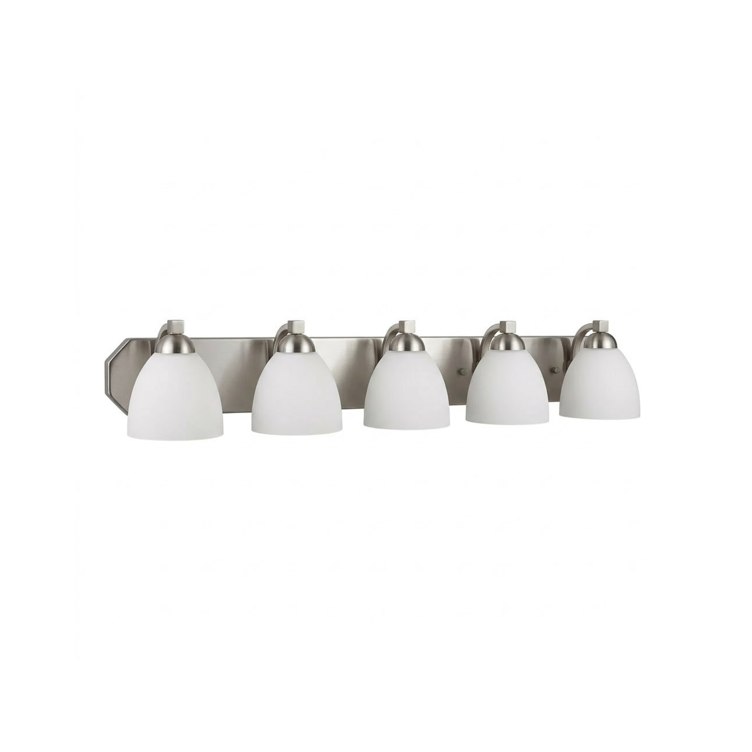 5-Light Contemporary Vanity - White Glass - Decorative Vanities
