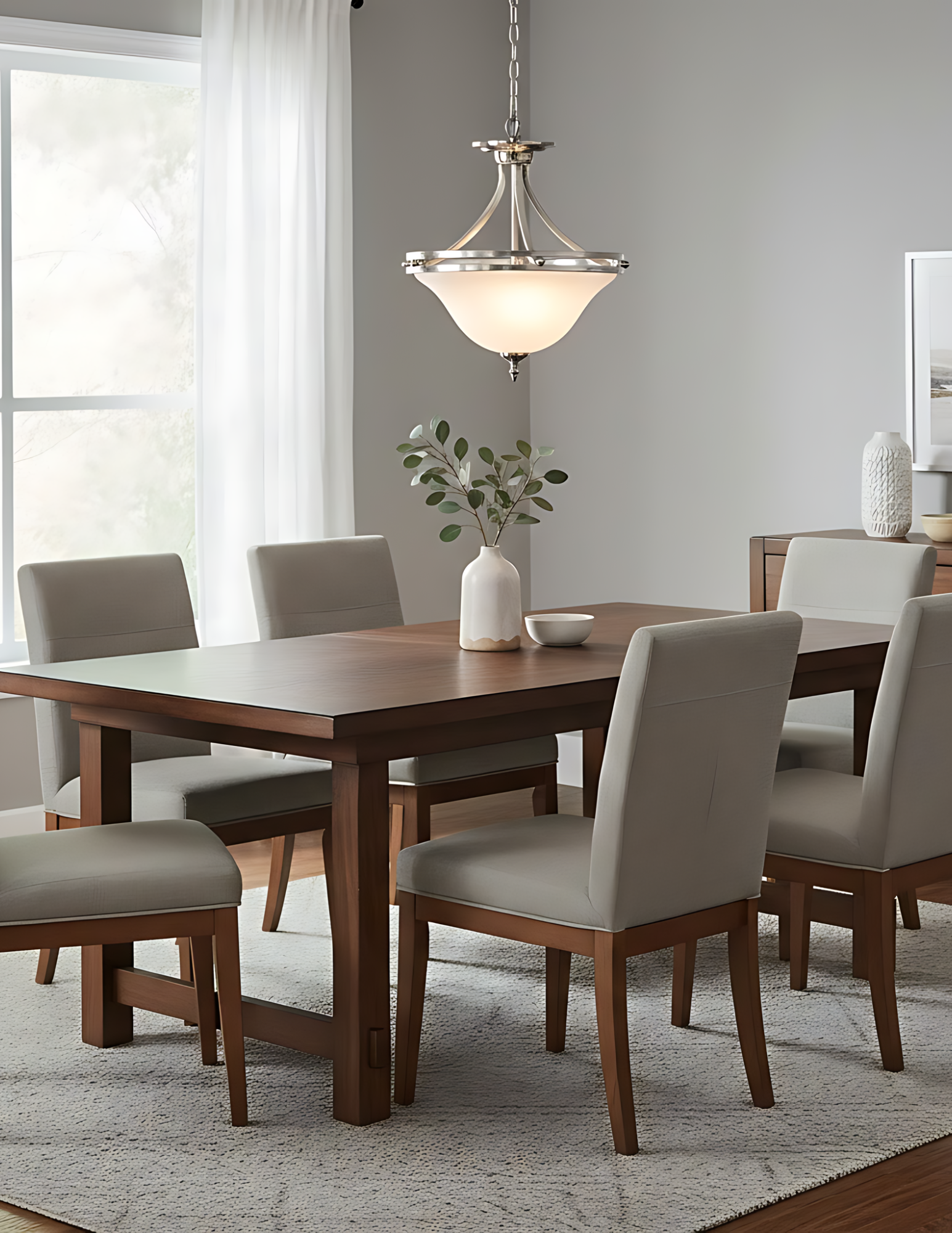Dallas 16' White Glass Short Entry Bowl - Statement-Making Ceiling Mounts in Brushed Nickel