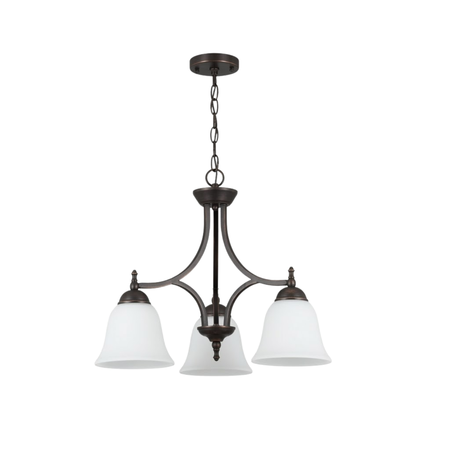 Austin 3-Light Down Chandelier/Nook - Transitional Chandeliers in Rubbed Bronze