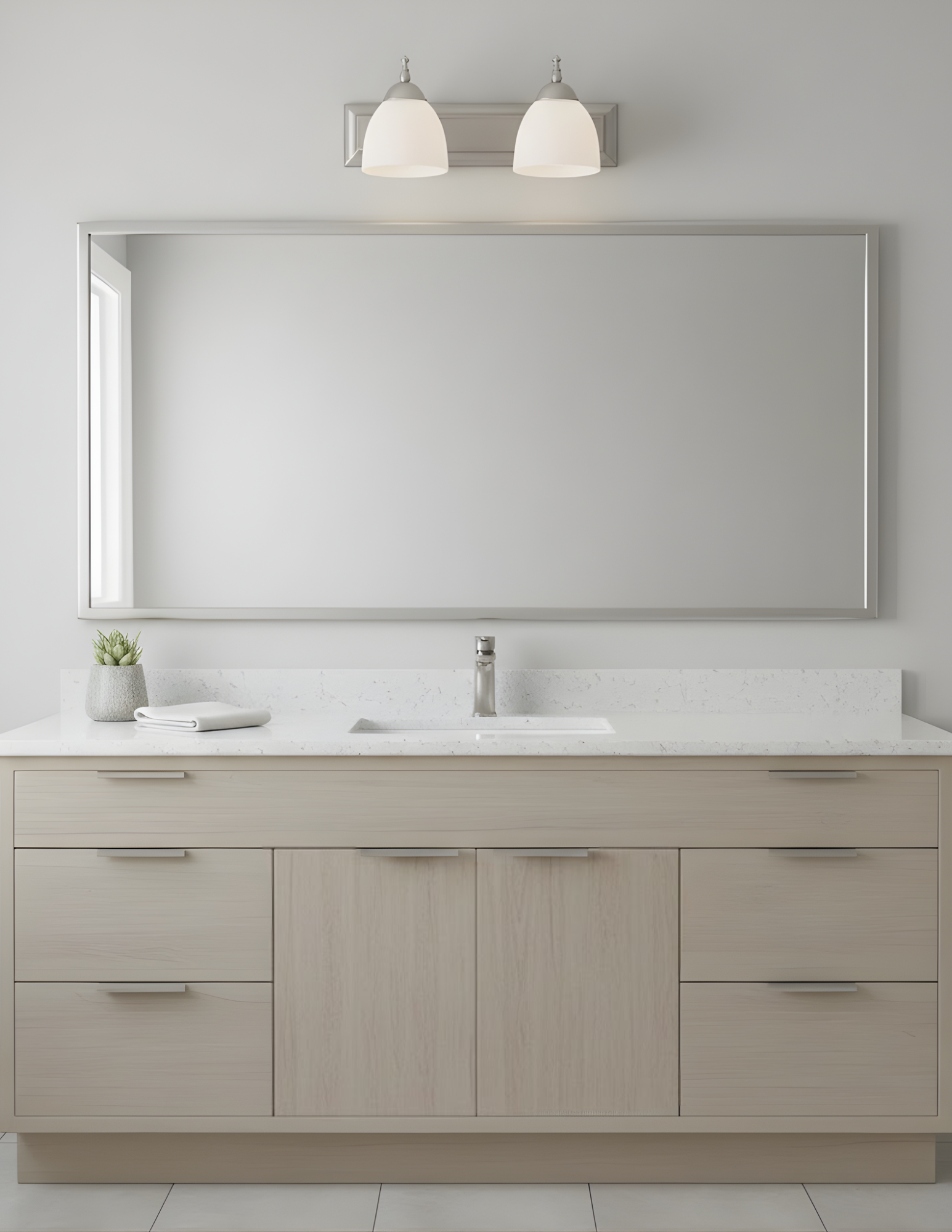 Dallas 2-Light White Vanity - Eye-Catching Vanities in Brushed Nickel
