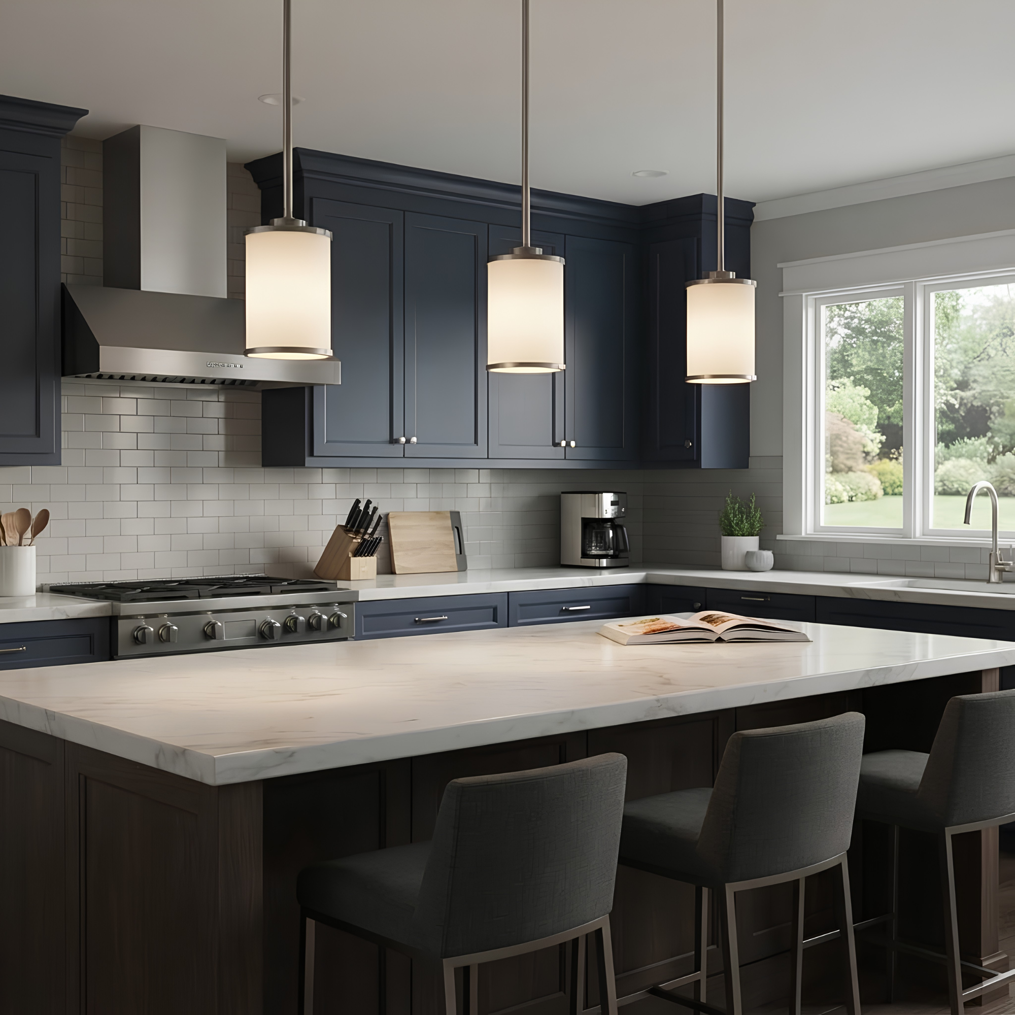 Lexington 1-Light White Glass Mini Pendant - Bold Pendants in Brushed Nickel
