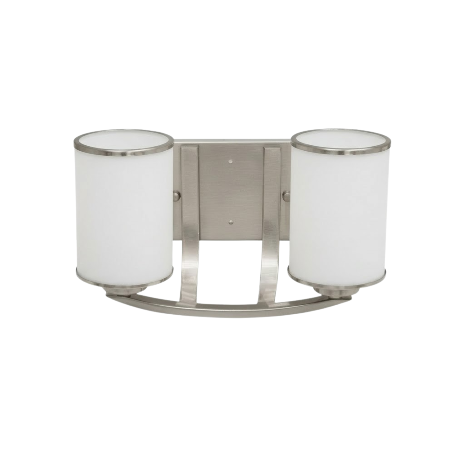 Lexington 2-Light White Glass Vanity - Refined Vanities in Brushed Nickel