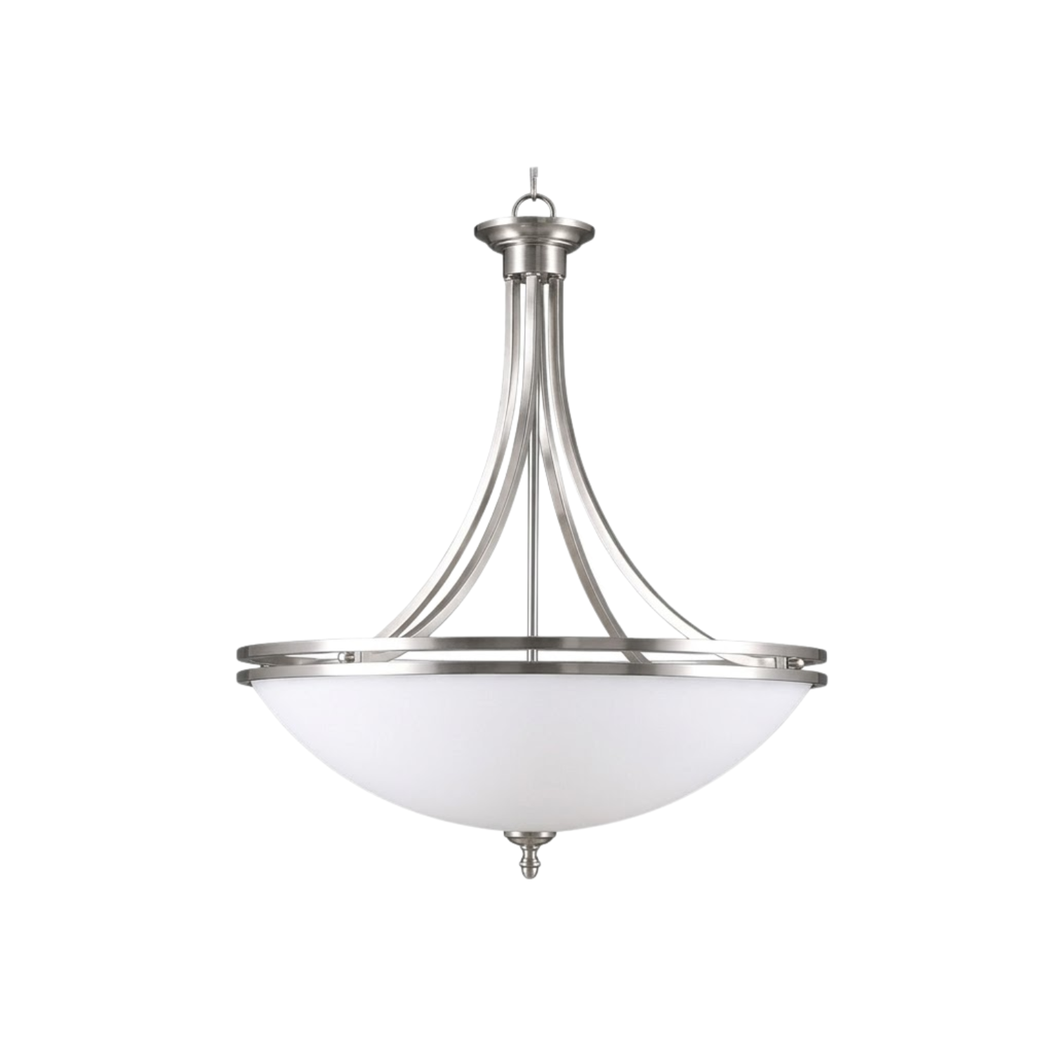 Dallas Large Upgrade Bowl Entry White - Minimalist Pendants in Brushed Nickel