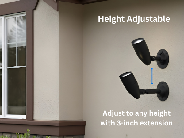 10W LED Small Bullet Flood Includes extension and base - Timeless Flood Lights in Black