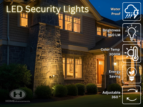 10W LED Small Bullet Flood Includes extension and base - Timeless Flood Lights in Black