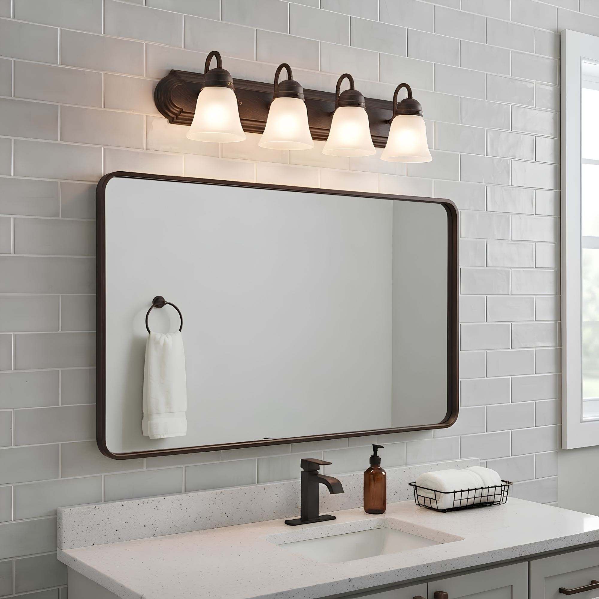 4-Light Racetrack w/Arms - G-423 - Functional Vanities