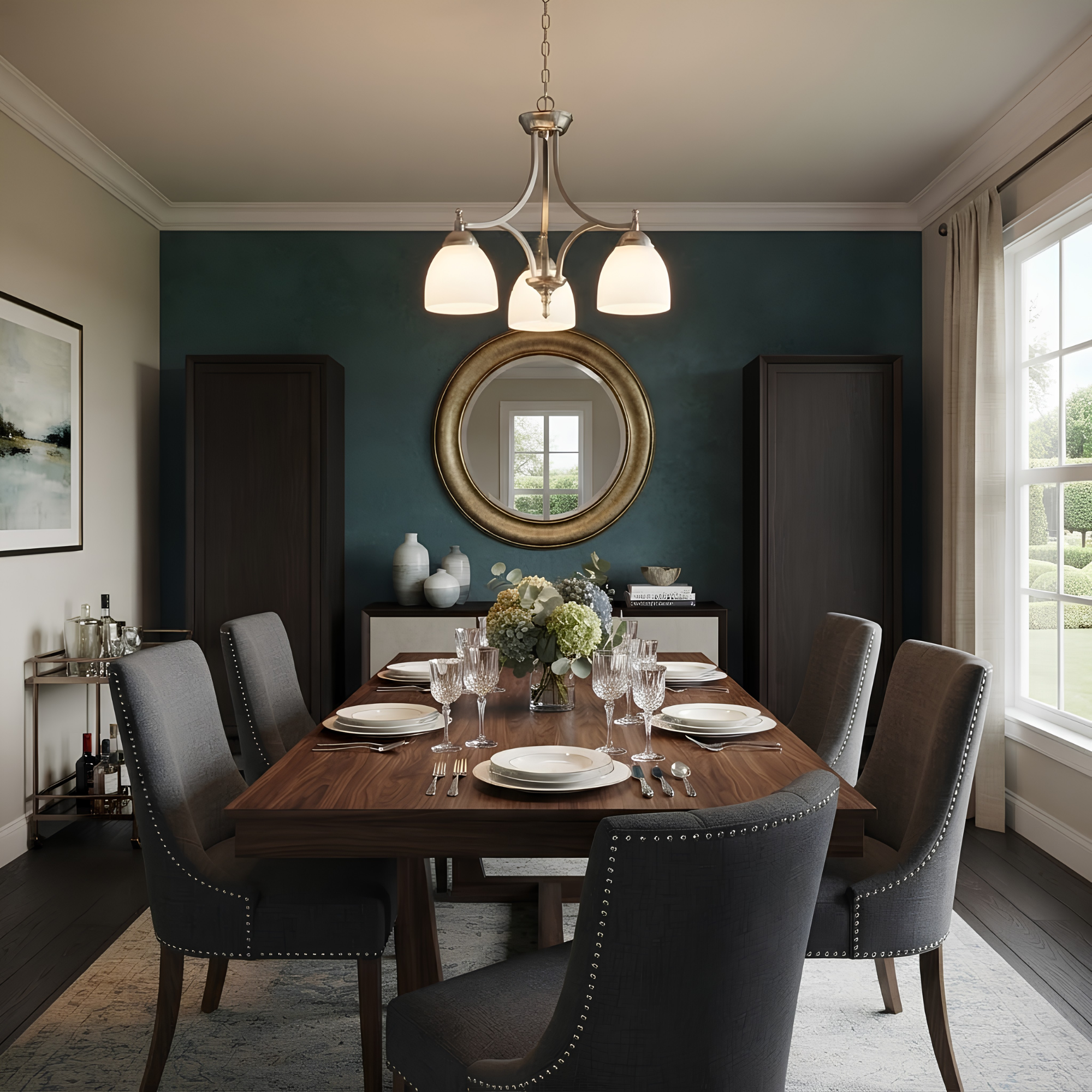 Dallas 3-Light Down Chandelier/Nook-NK - Sleek Chandeliers