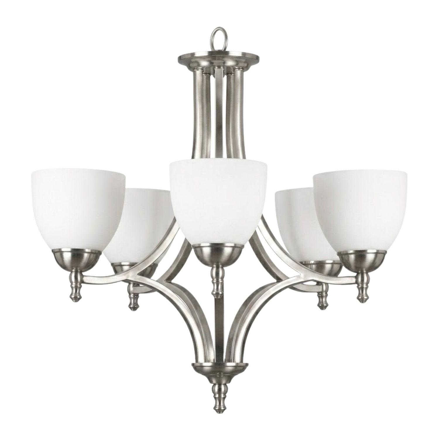 Dallas Upgrade 5-Light Chandelier - Sleek Chandeliers in Brushed Nickel