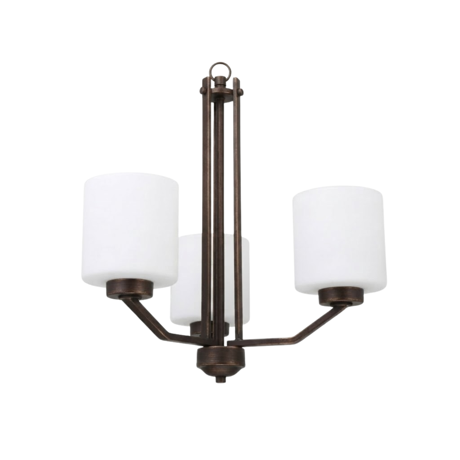 Paris 3-Light Chandelier White Cylinder Glass - High-Design Chandeliers