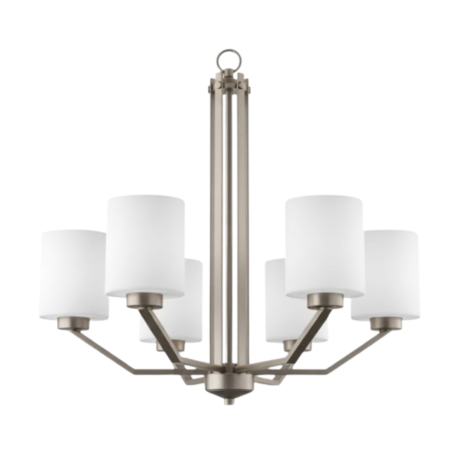 Paris 6-Light Chandelier White Cylinder Glass - Versatile Chandeliers