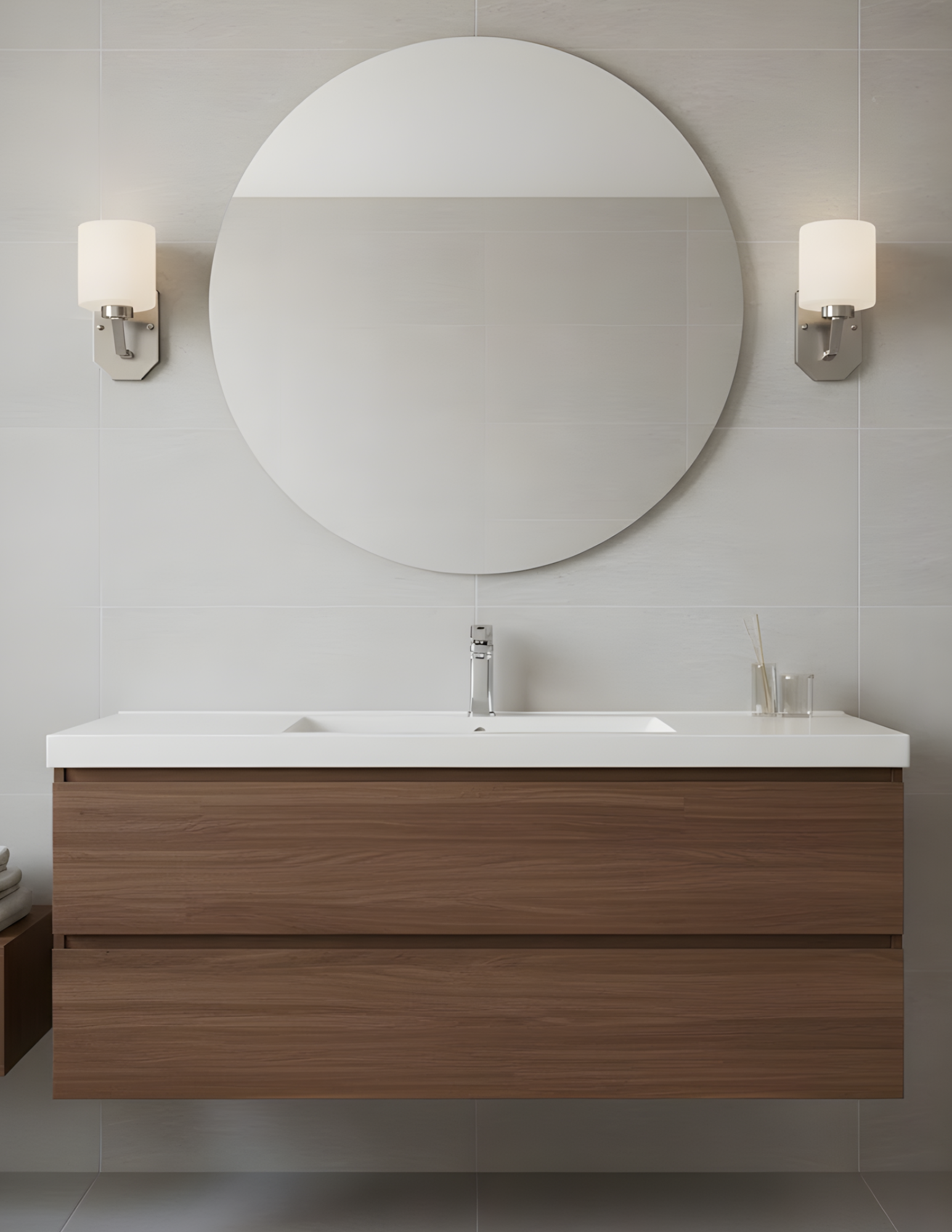 Paris 1-Light Vanity/Sconce - White Cylinder Glass - High-Design Wall Sconces