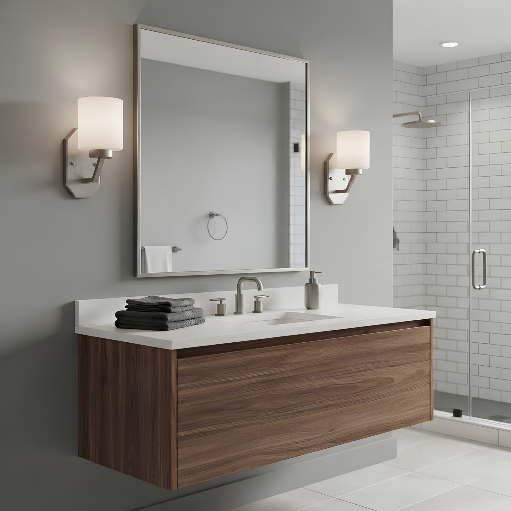 Paris 1-Light Vanity/Sconce - White Cylinder Glass - High-Design Wall Sconces