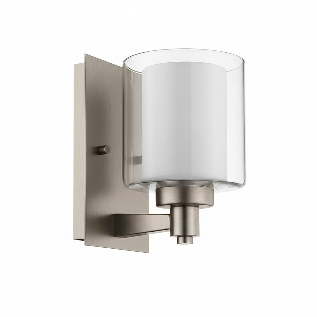 Sonora Wall Sconce/Vanity Clear & White Glass - Refined Wall Sconces