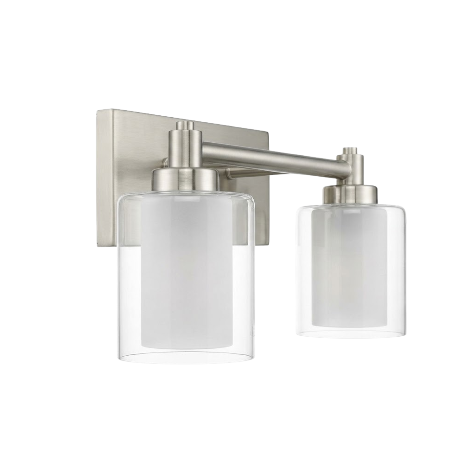 Sonora 2-Light Vanity Clear & White Glass - Bold Vanities
