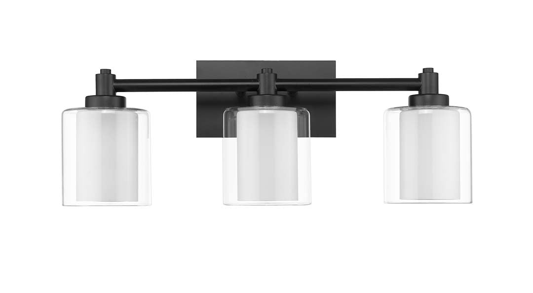 Sonora 3-Light Vanity Clear & White Glass - Functional Vanities