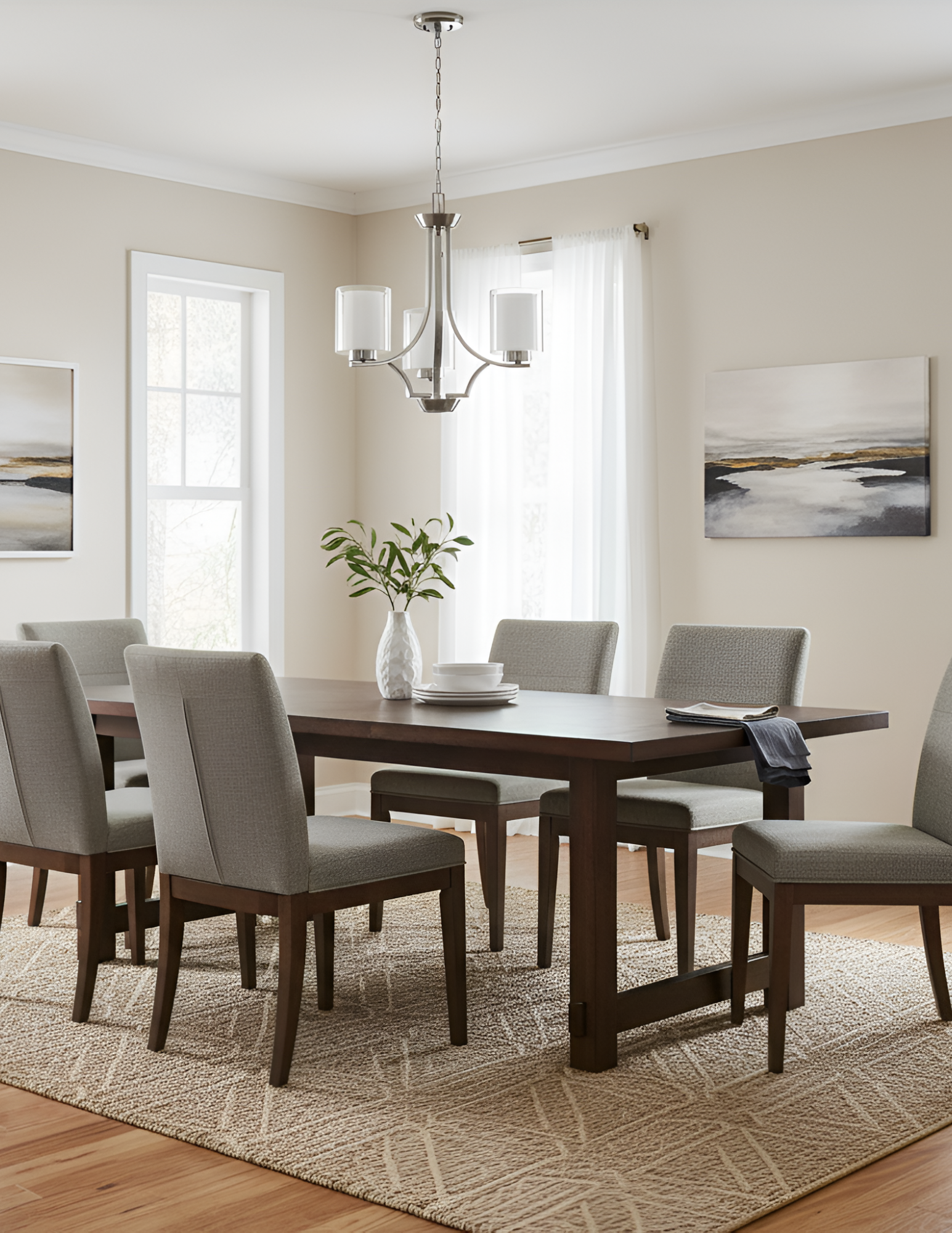 Sonora 3-Light Chandelier - Clear & White Glass - Refined Chandeliers