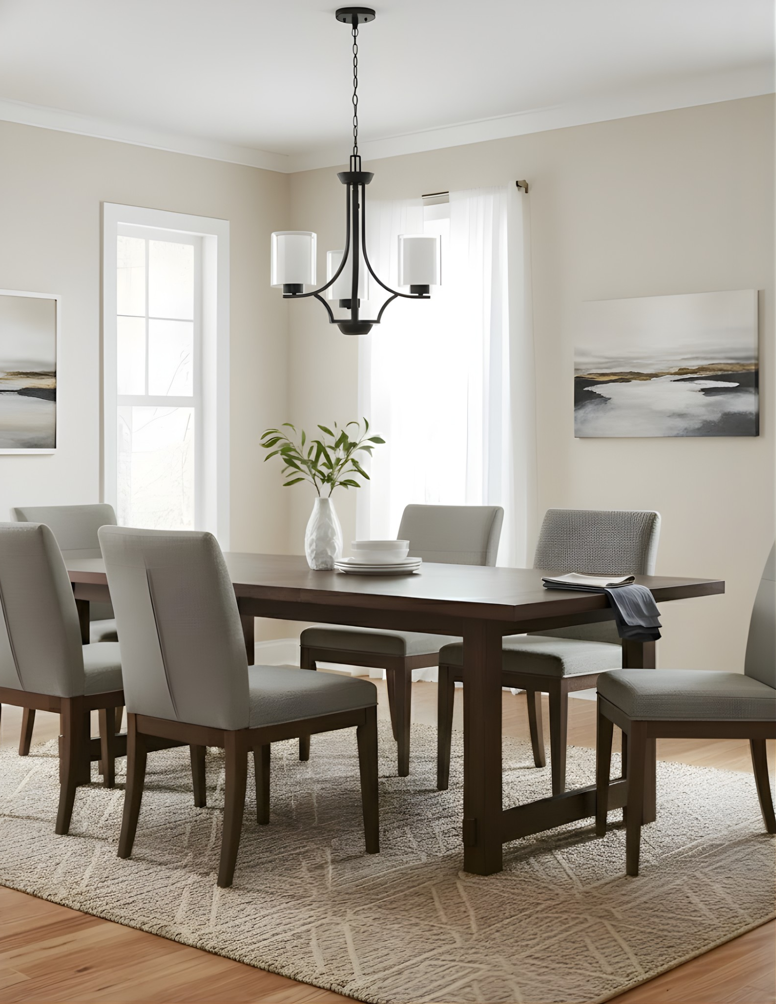 Sonora 3-Light Chandelier - Clear & White Glass - Refined Chandeliers