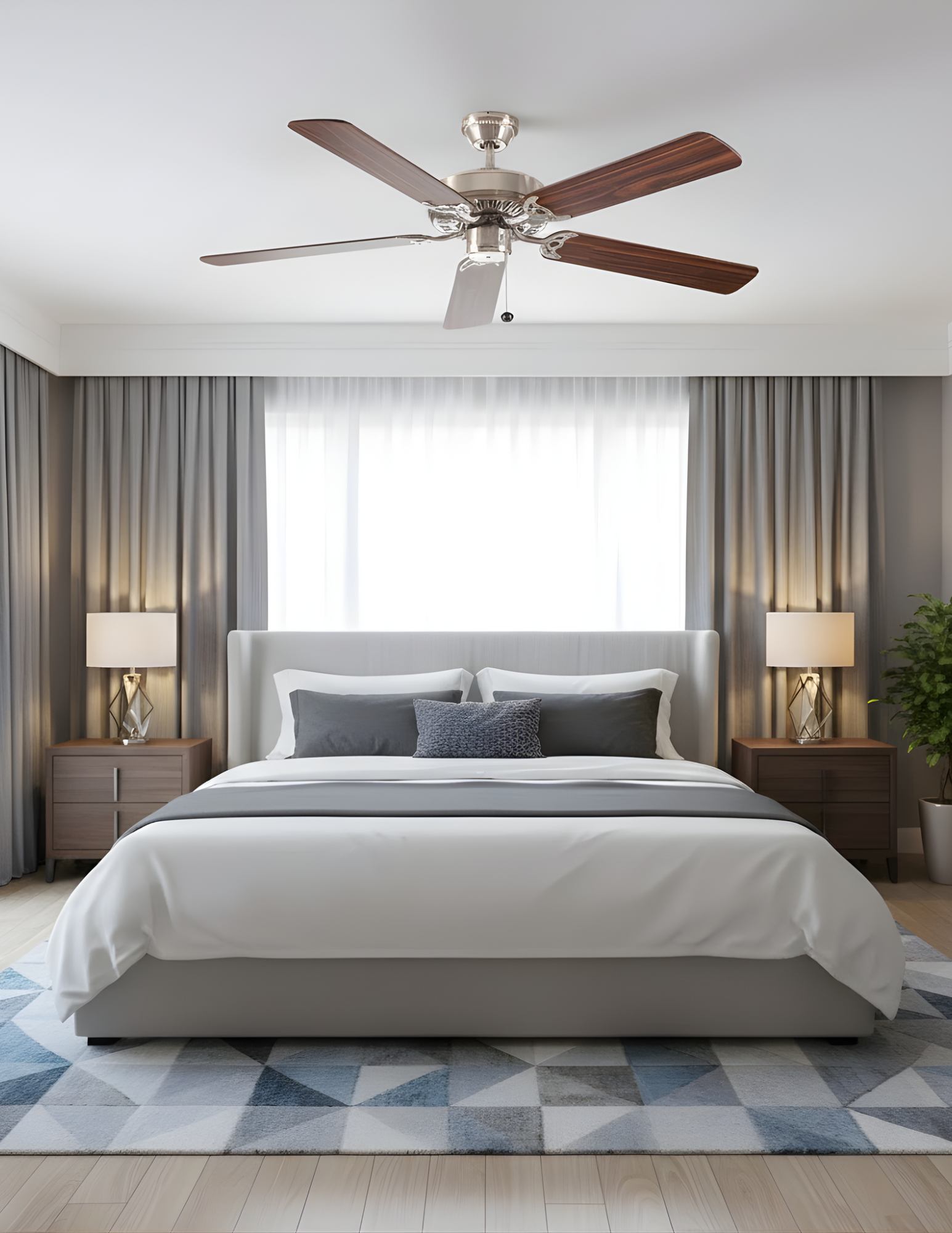 52" 5-Blade Fan MP/WL Blades - Elegant Indoor Fans in Brushed Nickel