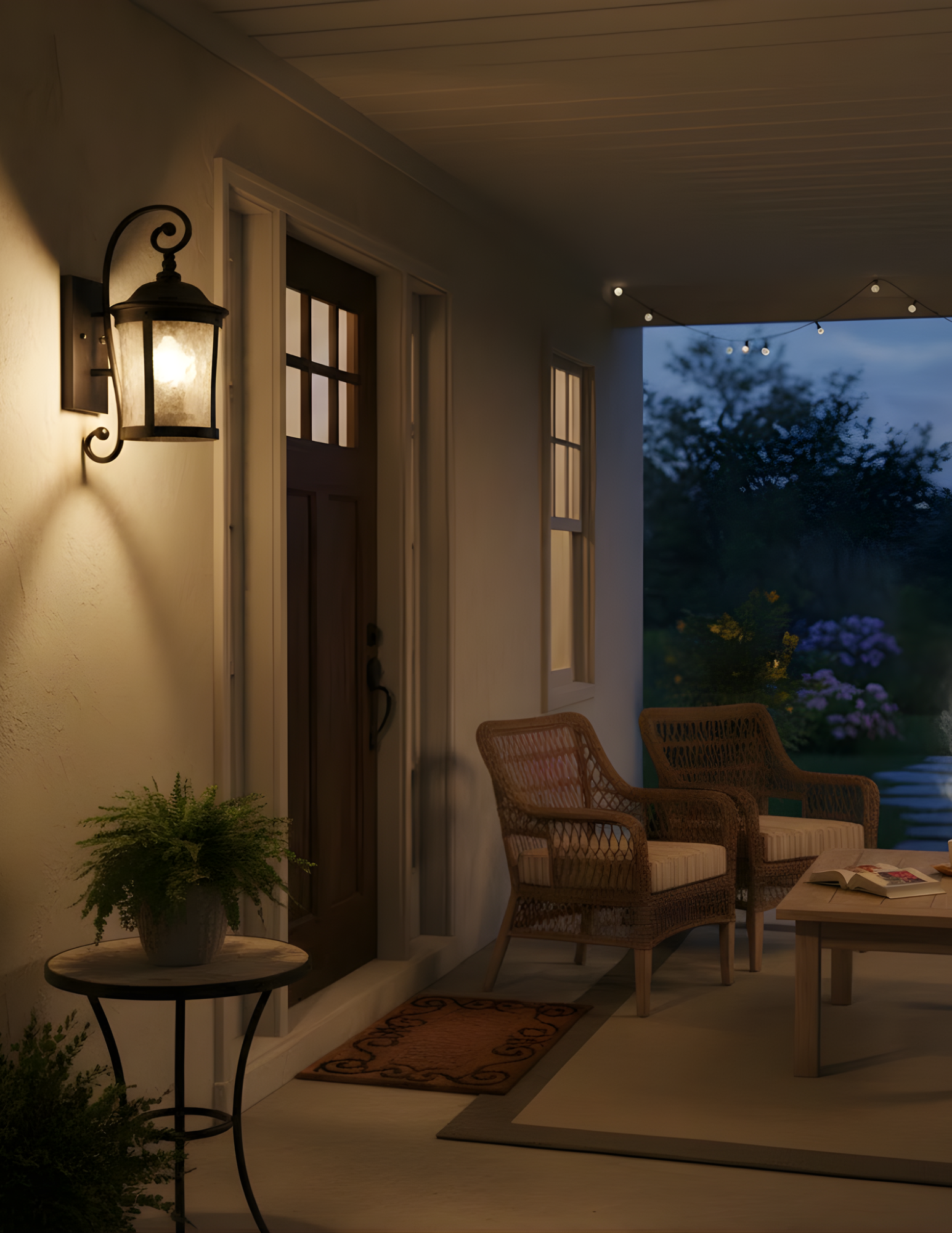 Capital Medium Upgrade Coach Light - Water Glass - Eye-Catching Exterior in Matte Black