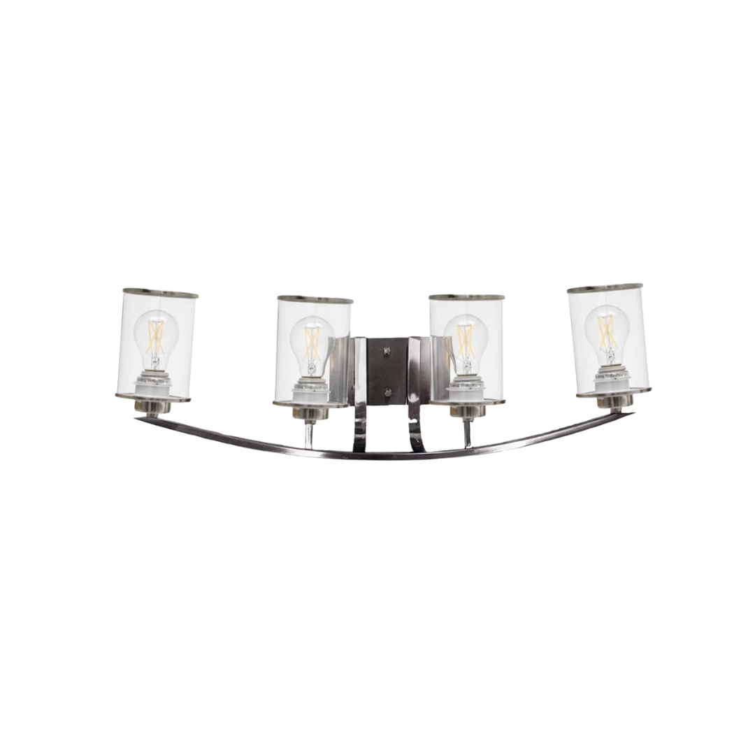 Lexington 4-Light Clear Glass Vanity - Clean-Line Vanities in Brushed Nickel