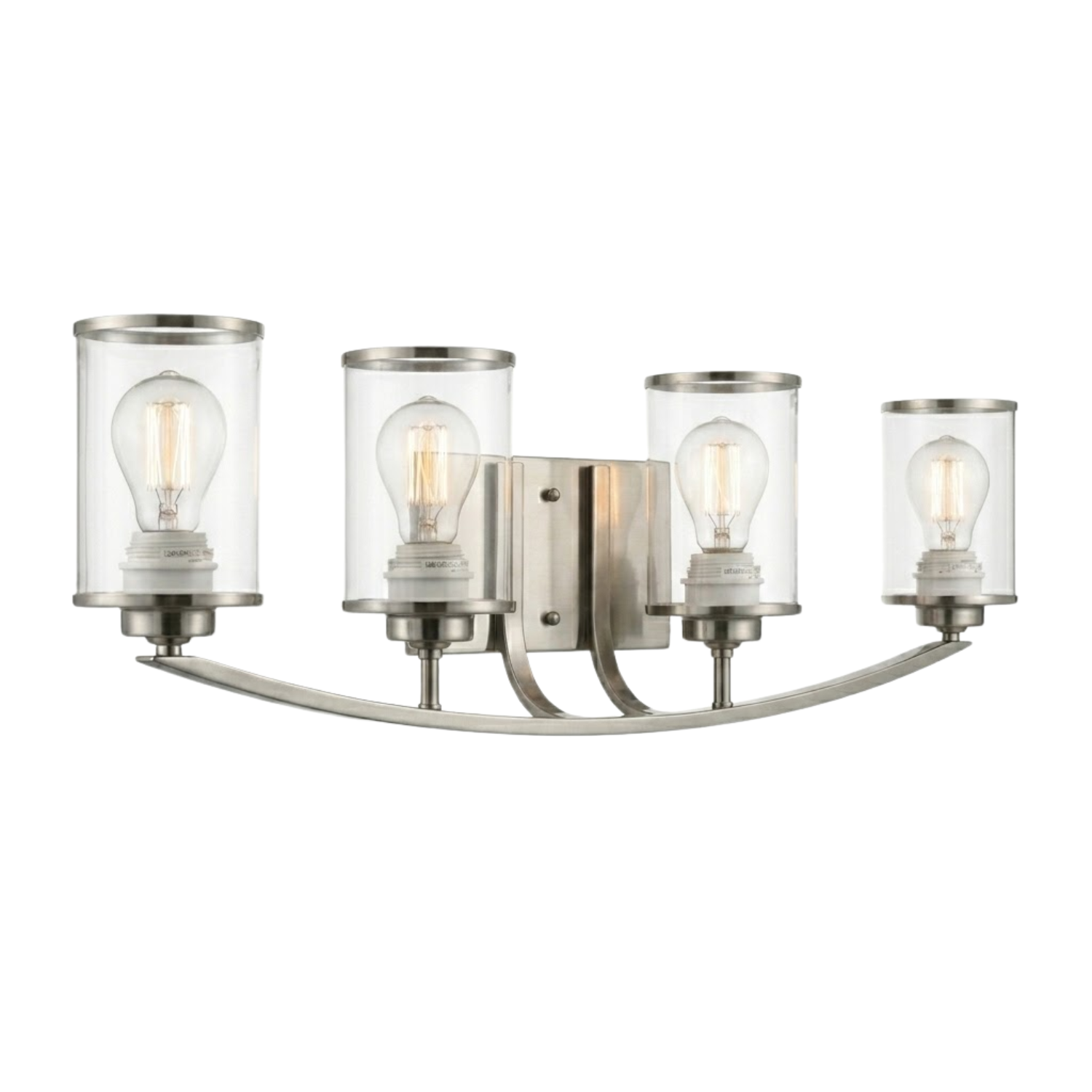 Lexington 4-Light Clear Glass Vanity - Clean-Line Vanities in Brushed Nickel