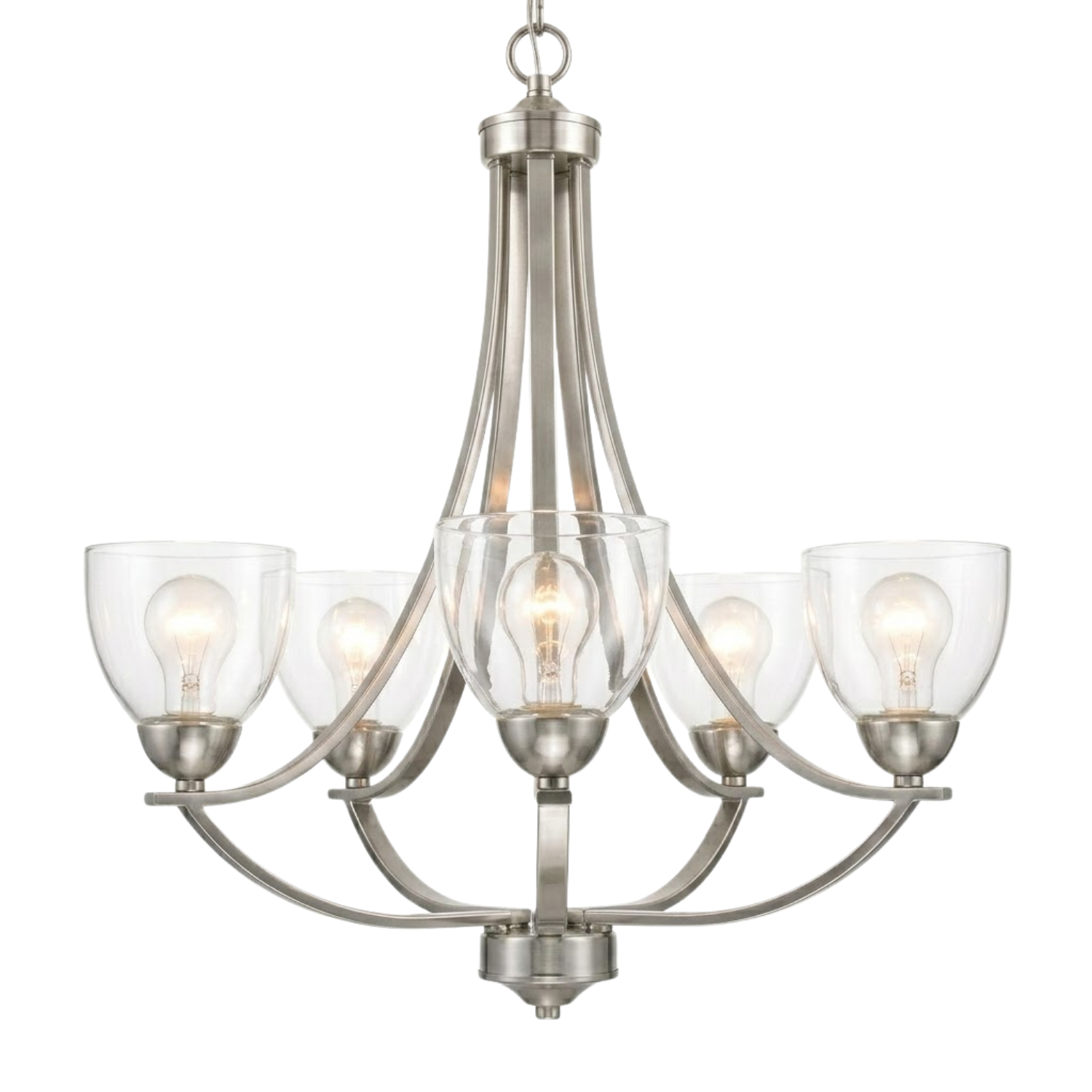 Victoria 5-Light Chandelier Clear Glass - Elegant Chandeliers