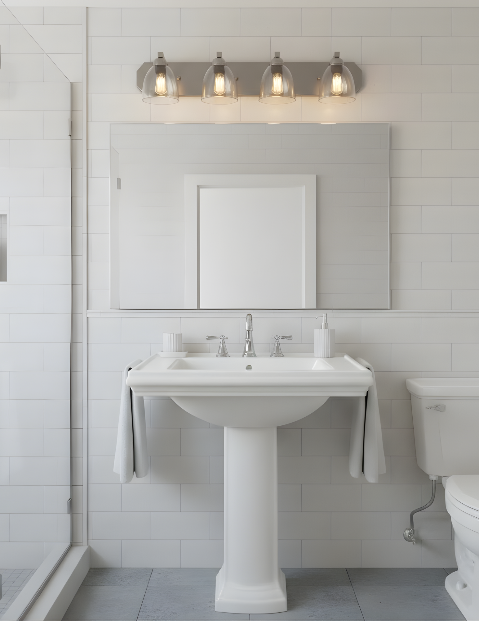 Special Order 4-Light Contemporary Vanity Clear Glass - Statement-Making Vanities