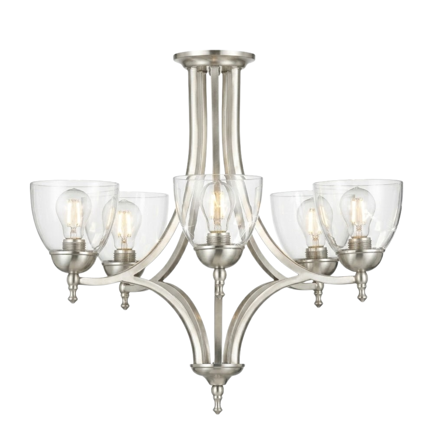 Dallas Upgrade 5-Light Chandelier - Timeless Chandeliers in Brushed Nickel