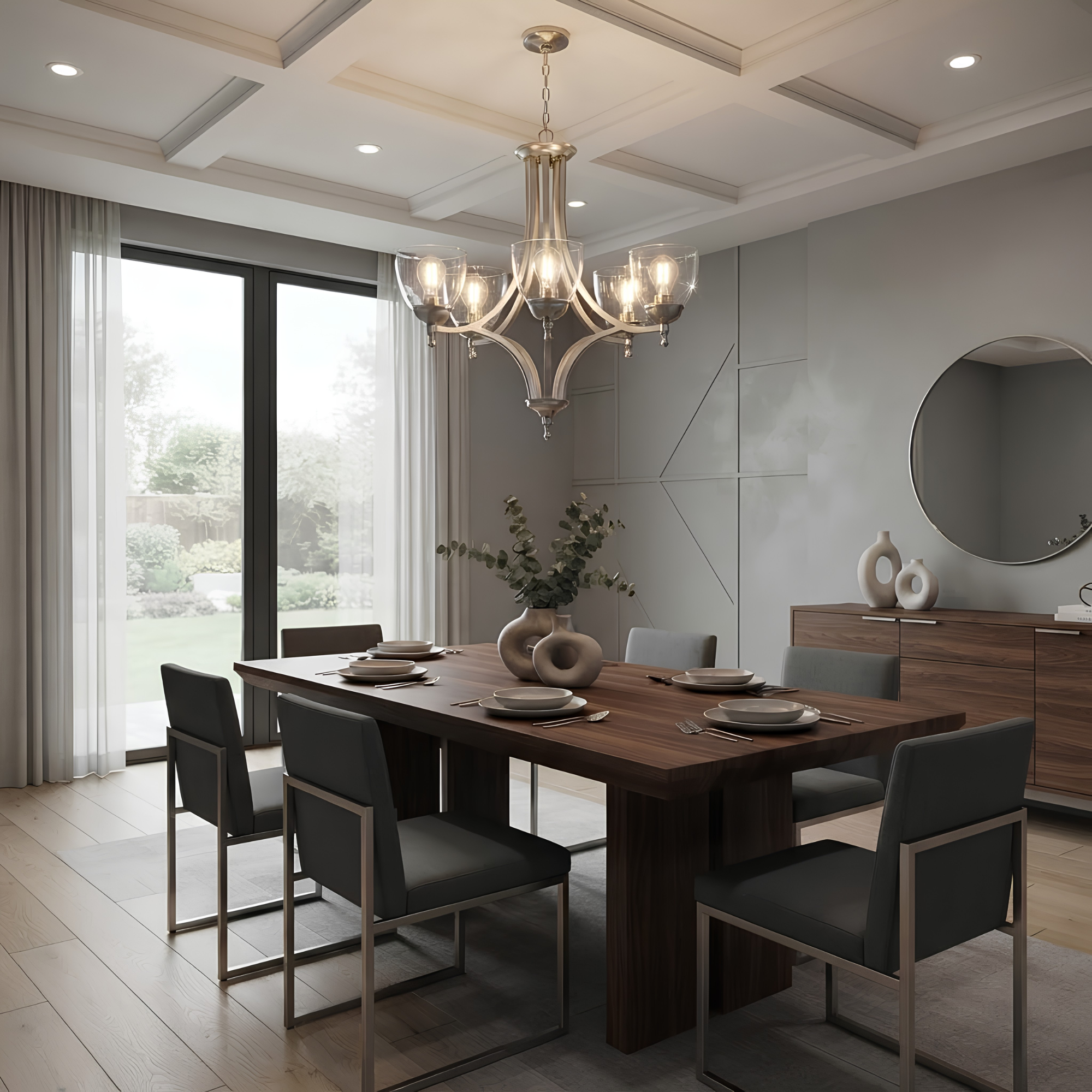 Dallas Upgrade 5-Light Chandelier - Timeless Chandeliers in Brushed Nickel